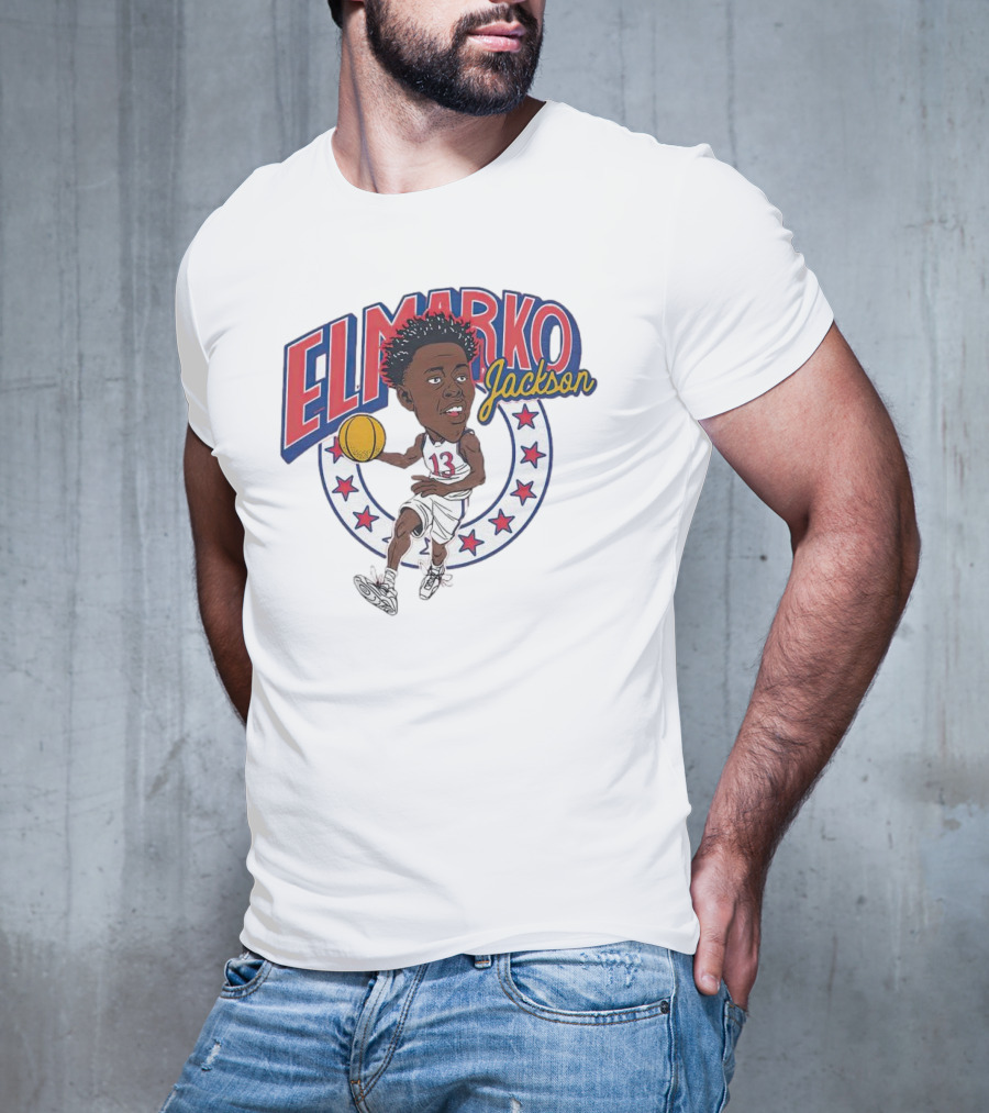 Elmarko Jackson Basketball Stars And Slam Dunk Action T-Shirt