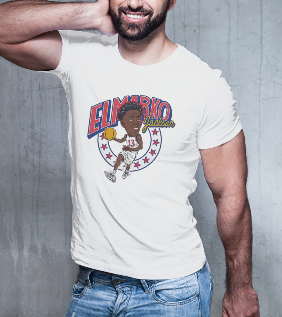 Elmarko Jackson Basketball Stars And Slam Dunk Action T-Shirt