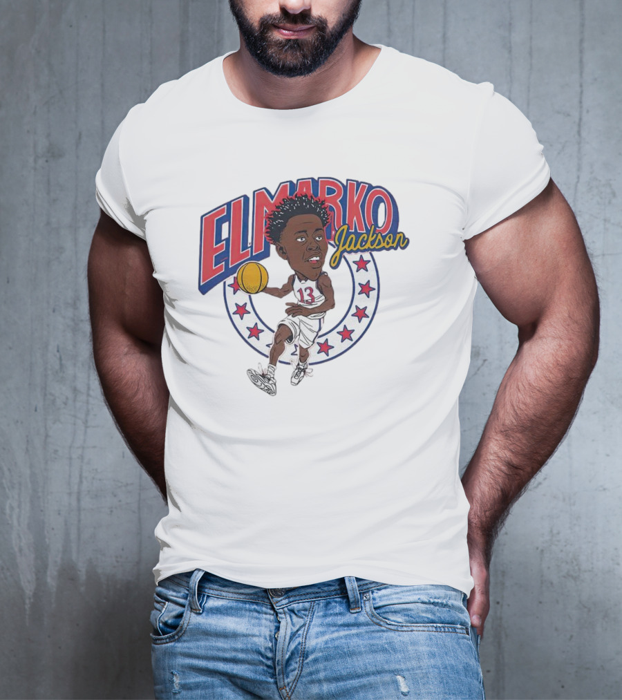 Elmarko Jackson Basketball Stars And Slam Dunk Action T-Shirt