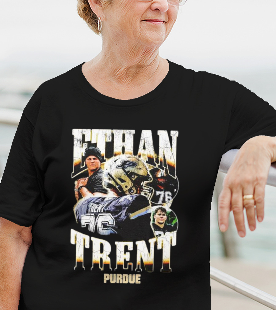 Ethan Trent Purdue Picture Collage 76 Football T-Shirt