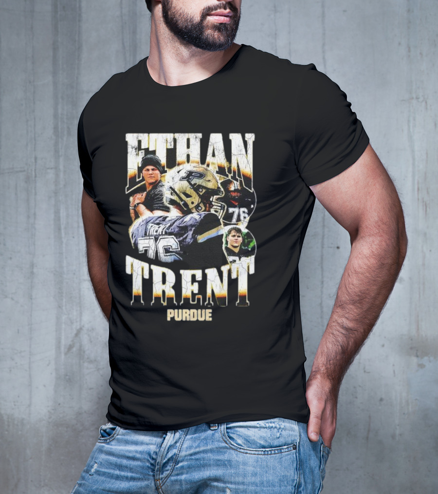 Ethan Trent Purdue Picture Collage 76 Football T-Shirt