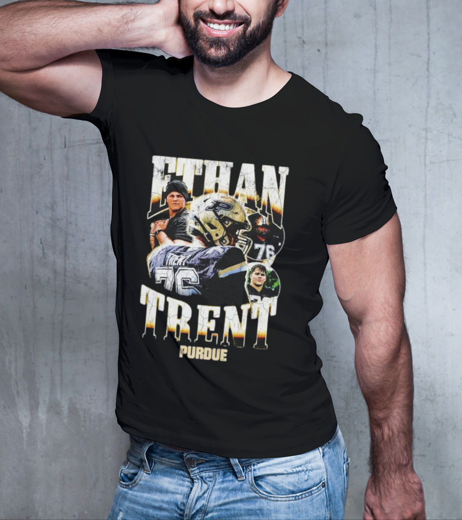 Ethan Trent Purdue Picture Collage 76 Football T-Shirt