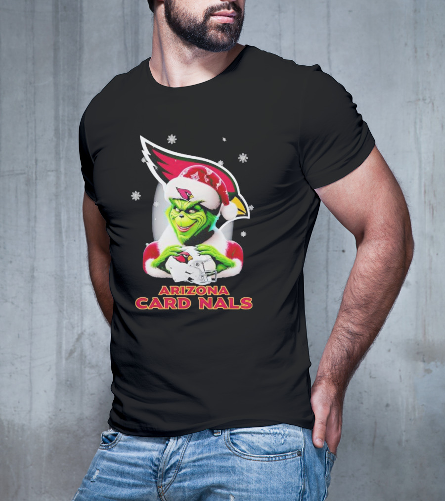 Grinch Arizona Cardinals Christmas Football Fan Festivities T-Shirt