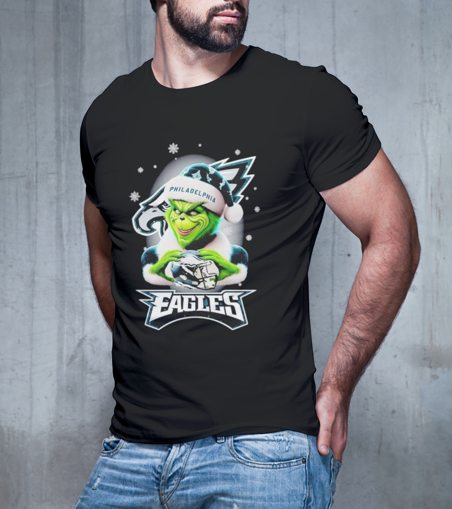 Philadelphia Eagles Grinch Christmas Snowflakes T-Shirt