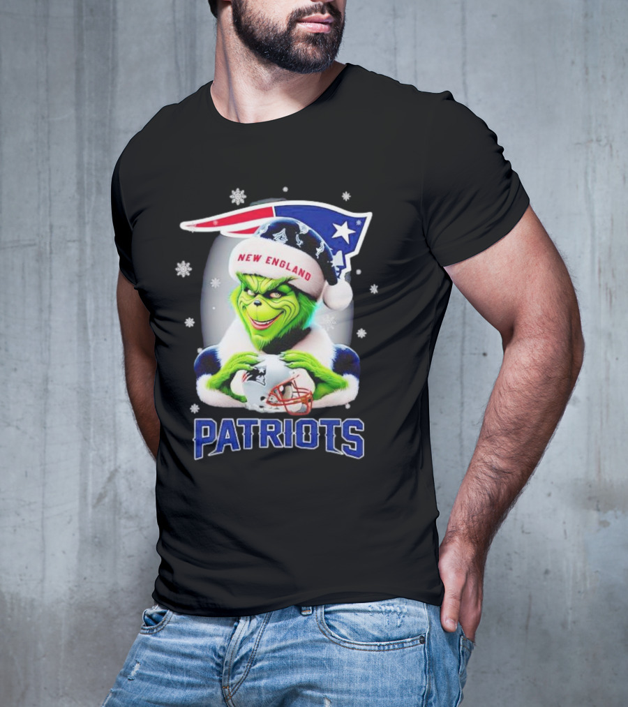 Grinch New England Patriots Christmas Fan T-Shirt