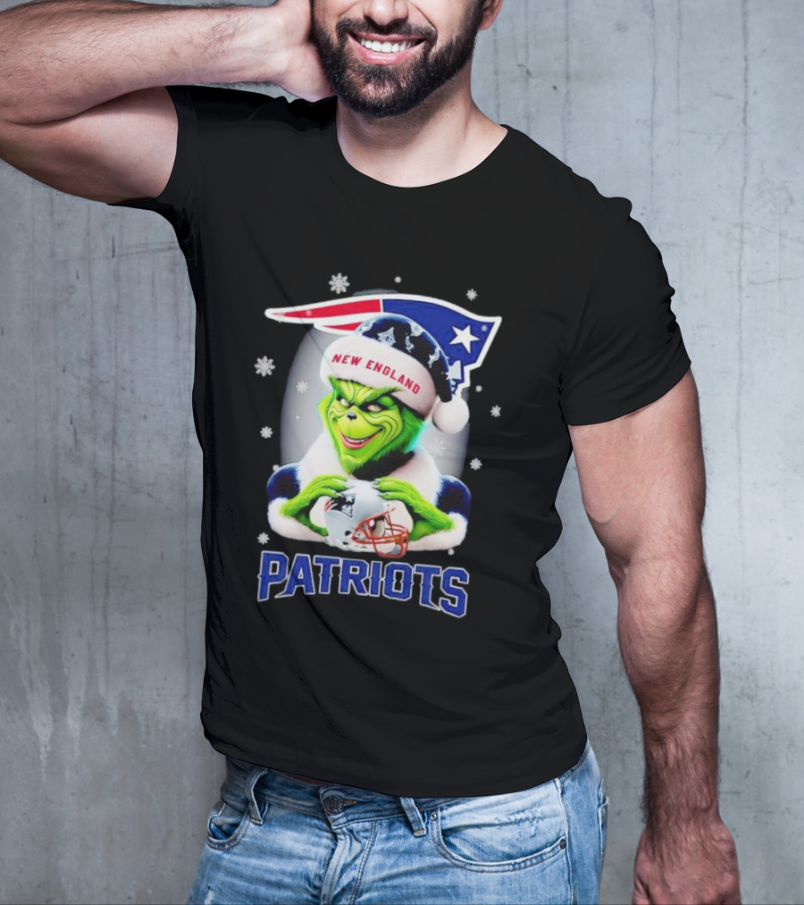 Grinch New England Patriots Christmas Fan T-Shirt
