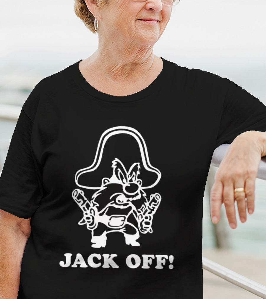 Jack Off Rootin' Tootin' Cowboy Character With Hat And Guns T-Shirt