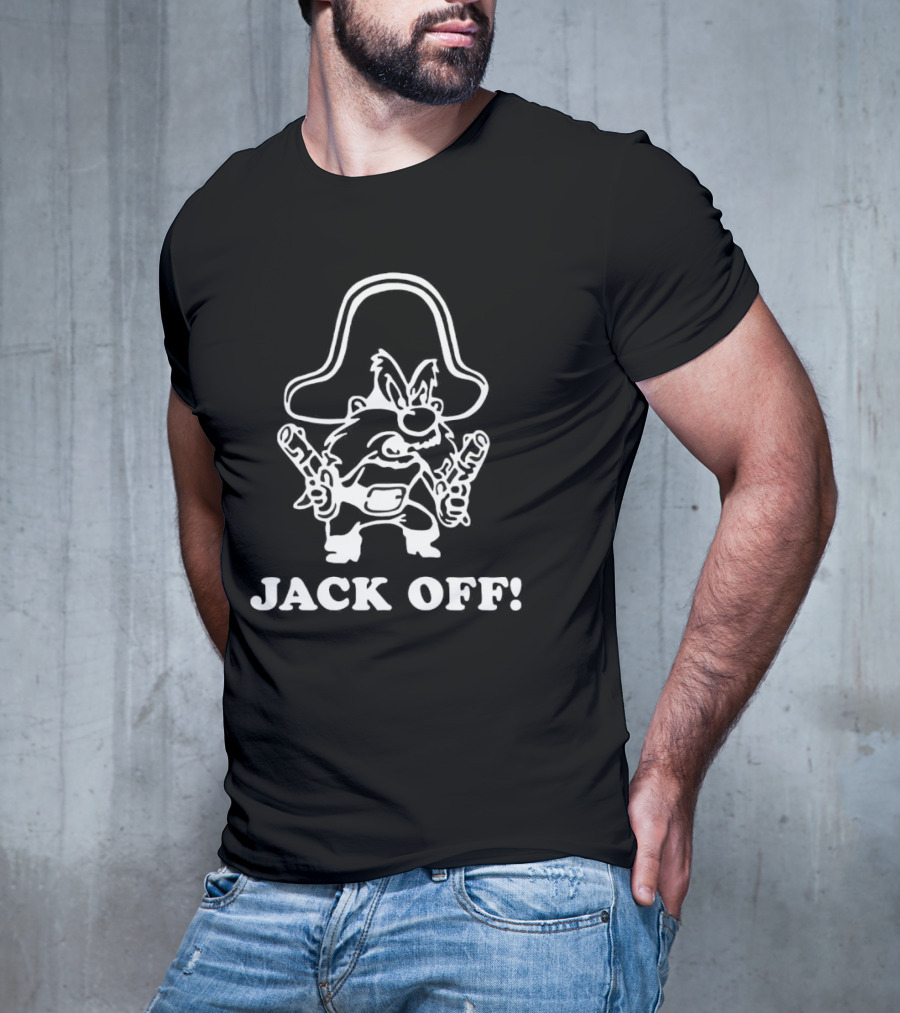 Jack Off Rootin' Tootin' Cowboy Character With Hat And Guns T-Shirt