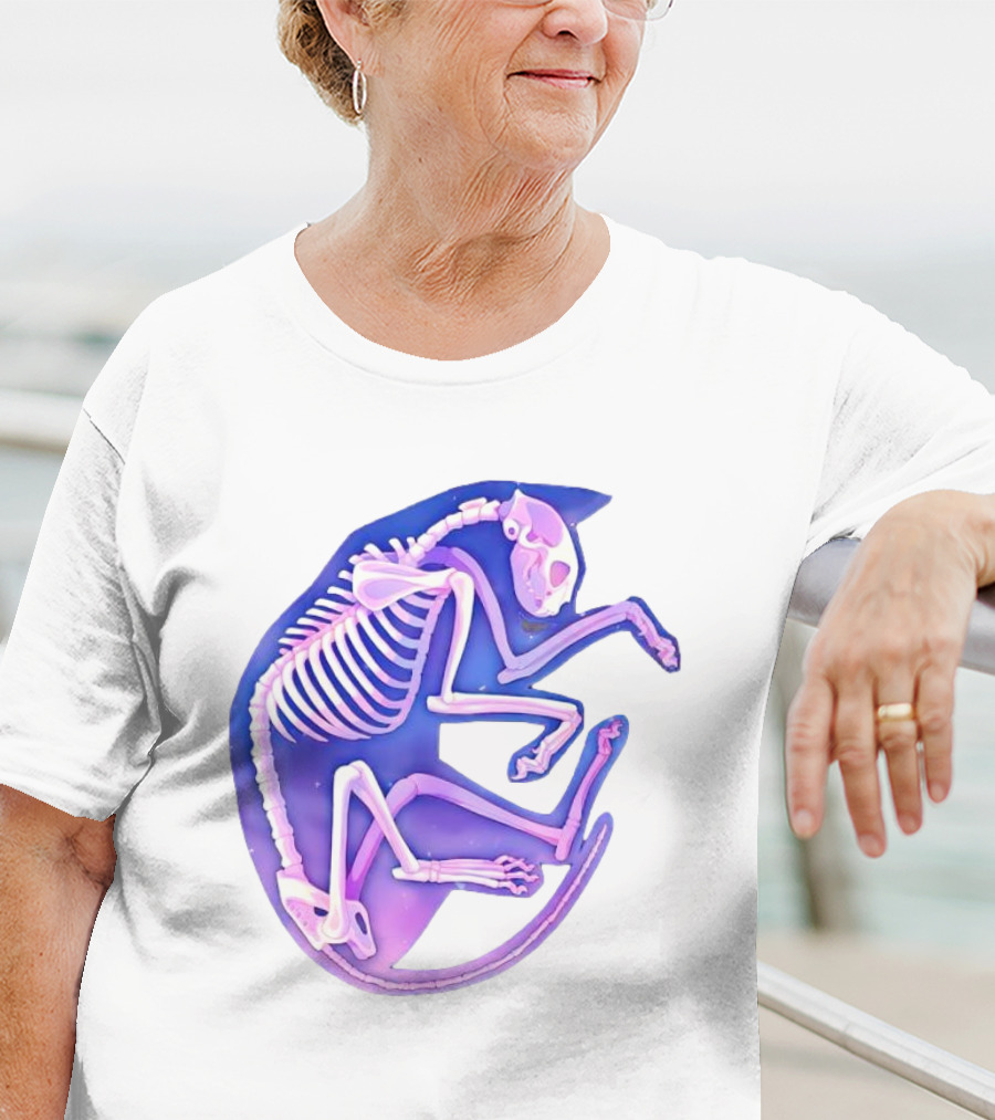 Skeleton Galaxy Cat Cosmic Vibe T-Shirt
