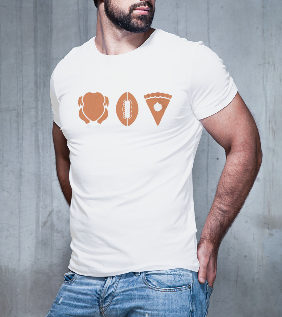 Thanksgiving Turkey Football Pumpkin Pie T-Shirt