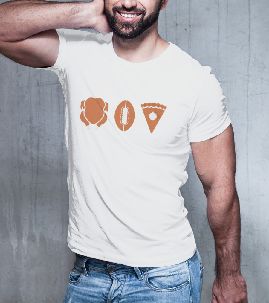 Thanksgiving Turkey Football Pumpkin Pie T-Shirt