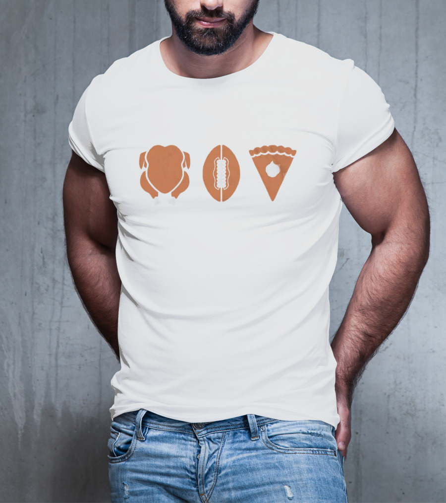 Thanksgiving Turkey Football Pumpkin Pie T-Shirt