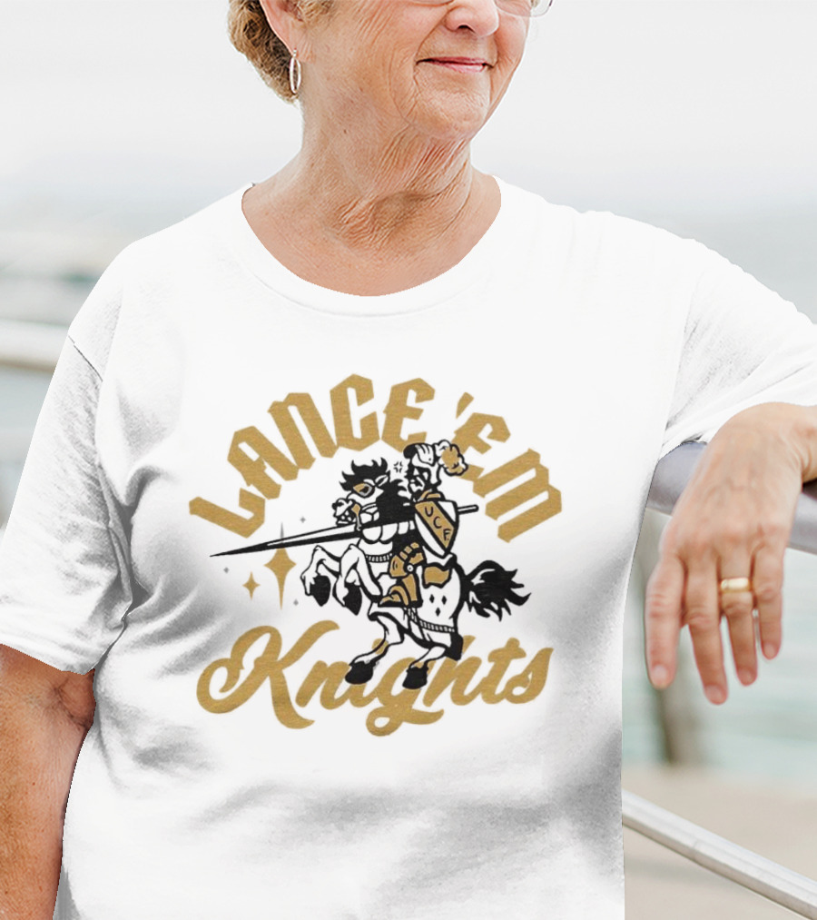 Lance 'Em Knights UCF Knight Riding Horse With Lance T-Shirt