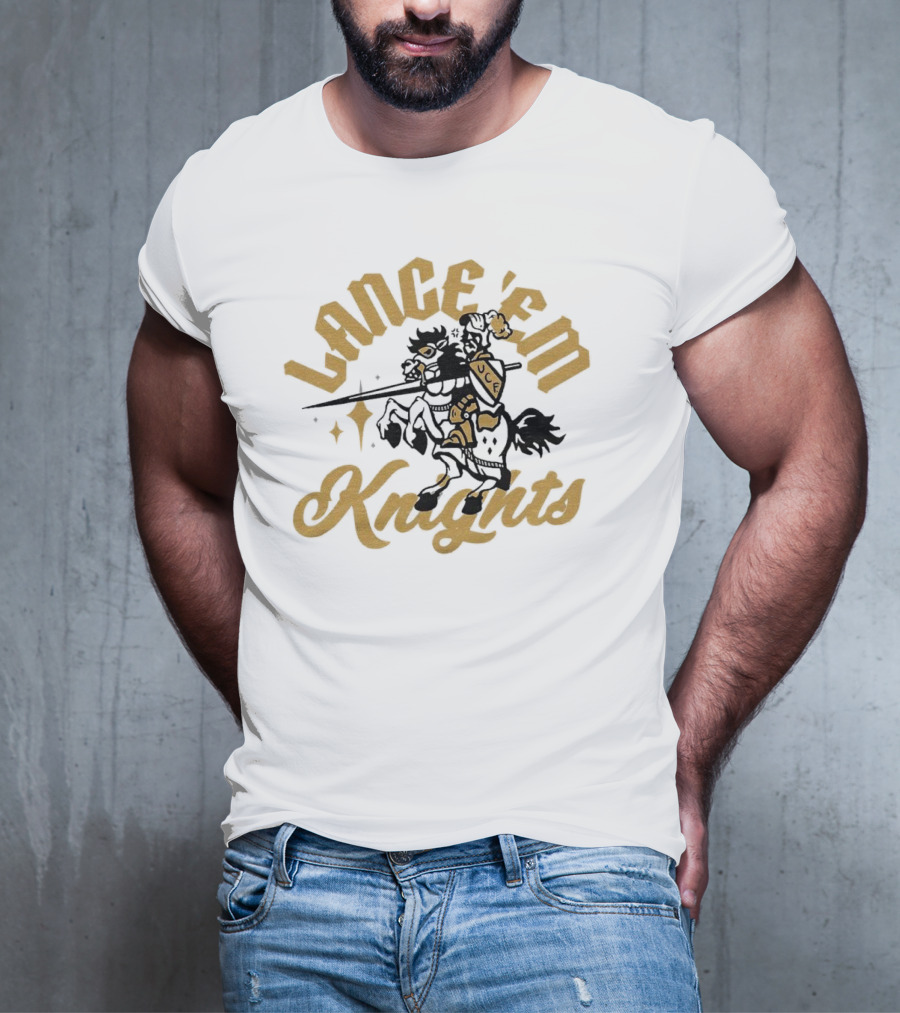 Lance 'Em Knights UCF Knight Riding Horse With Lance T-Shirt
