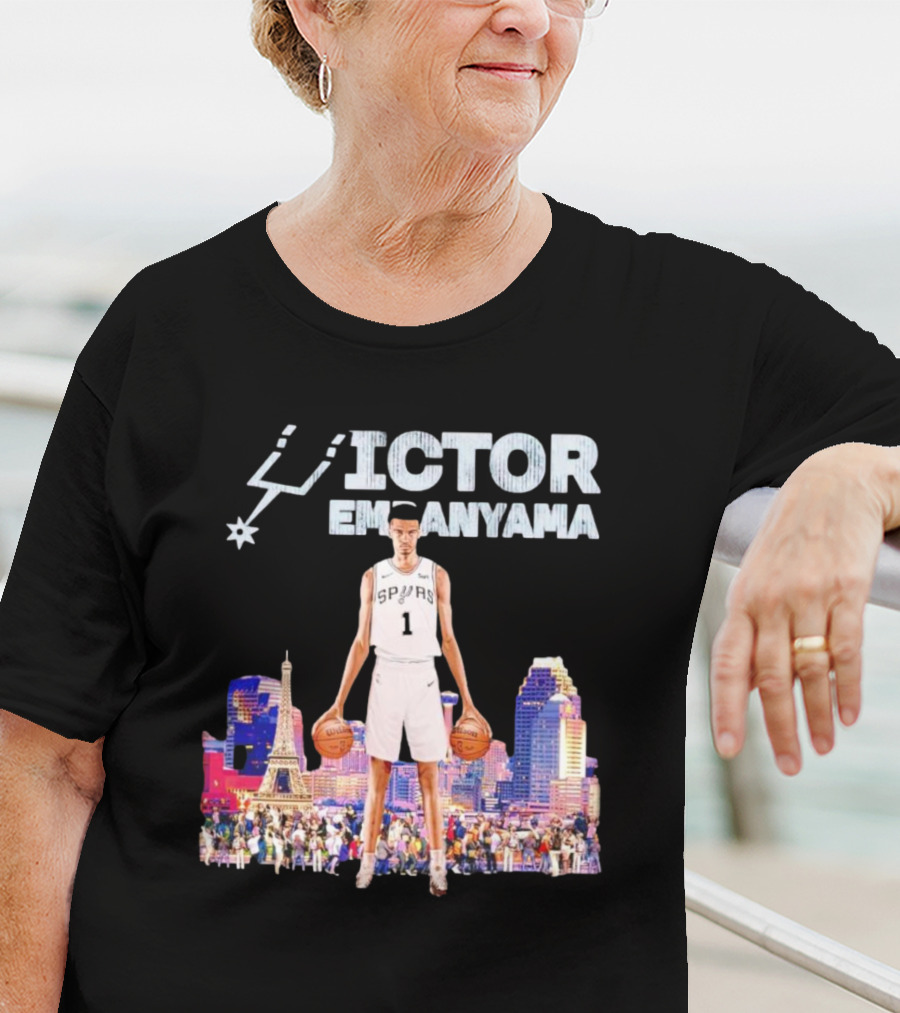 Victor Wembanyama Spurs Skyline City Basketball T-Shirt