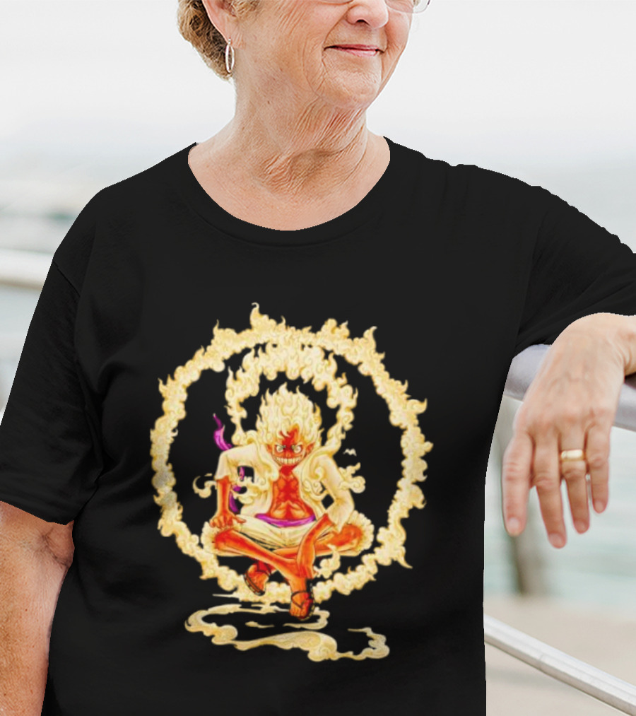 Gear 5 Luffy Surrounded By Fiery Ring Of Flames T-Shirt