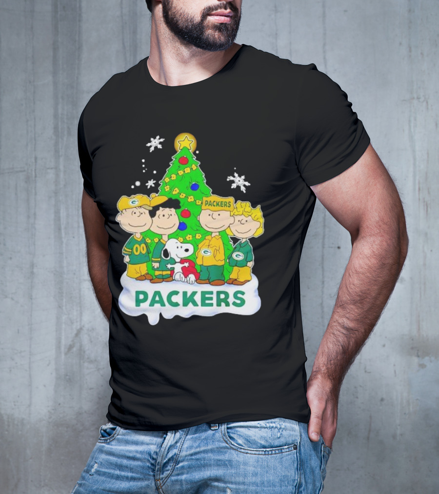 Packers Peanuts Characters Christmas Tree T-Shirt
