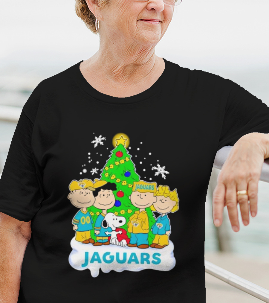 Peanuts Characters Jacksonville Jaguars Christmas Tree Jaguars T-Shirt