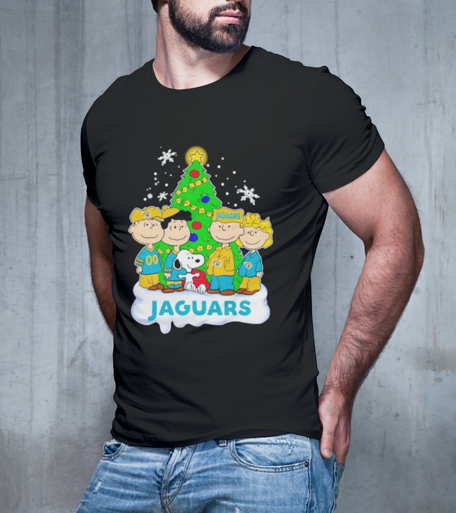 Peanuts Characters Jacksonville Jaguars Christmas Tree Jaguars T-Shirt