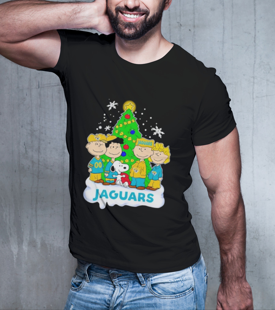 Peanuts Characters Jacksonville Jaguars Christmas Tree Jaguars T-Shirt