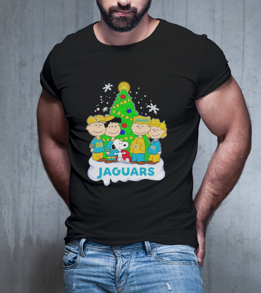 Peanuts Characters Jacksonville Jaguars Christmas Tree Jaguars T-Shirt