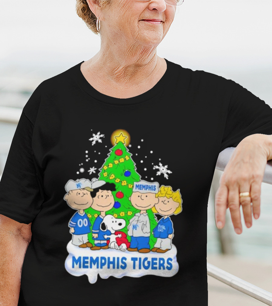 Peanuts Characters Memphis Tigers Christmas Tree T-Shirt