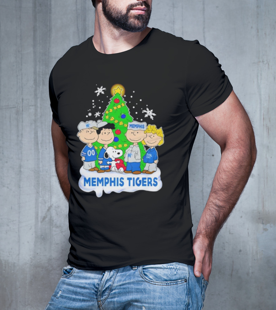 Peanuts Characters Memphis Tigers Christmas Tree T-Shirt