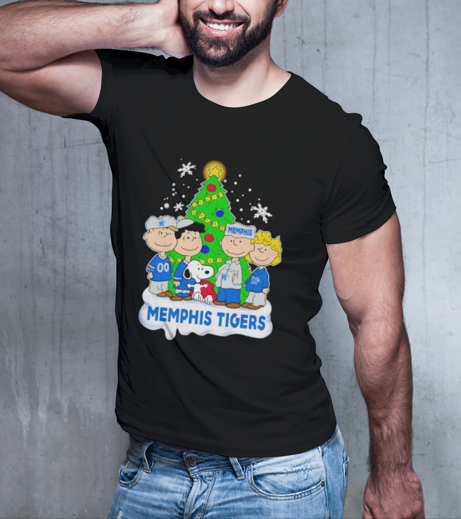 Peanuts Characters Memphis Tigers Christmas Tree T-Shirt