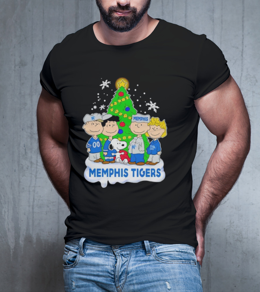 Peanuts Characters Memphis Tigers Christmas Tree T-Shirt