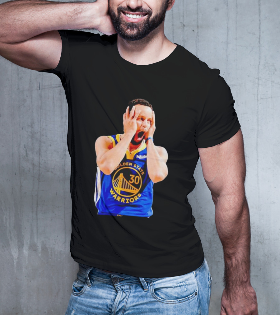 Golden State Warriors Stephen Curry 30 Reaction T-Shirt