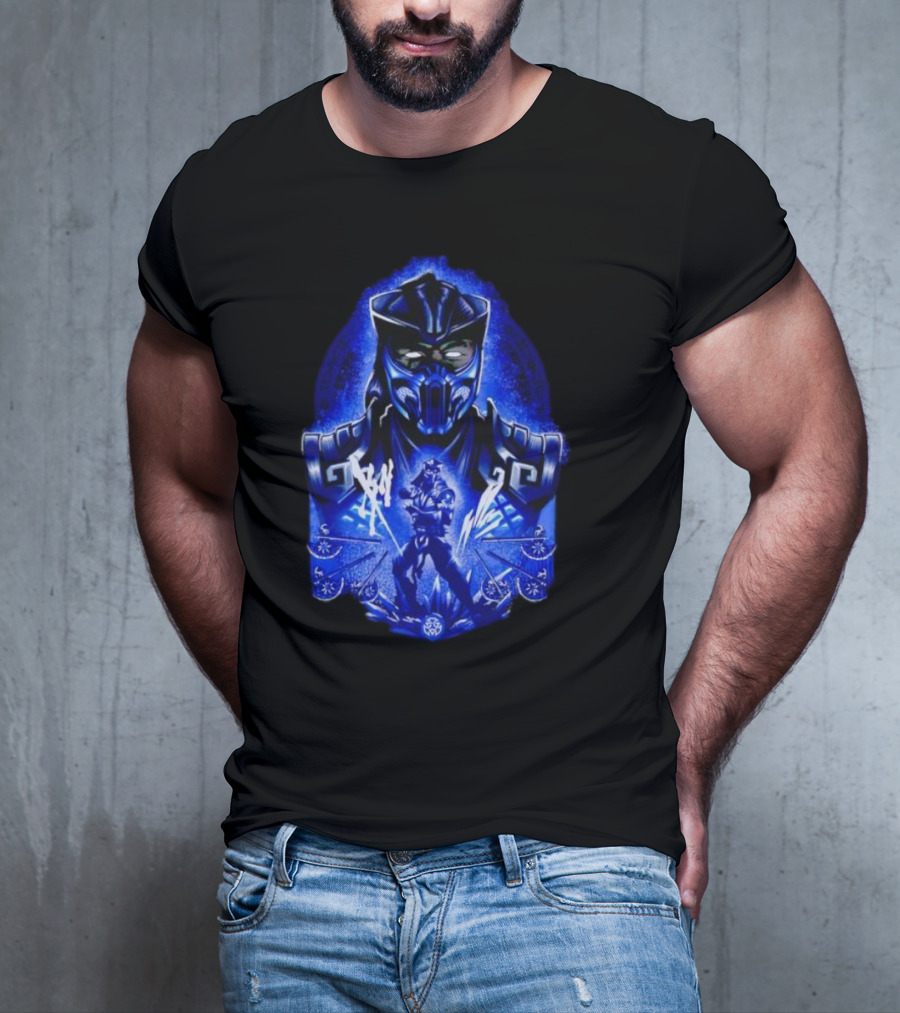 Attack Of SubZero Mortal Kombat Iconic Blue Warrior Battle T-Shirt
