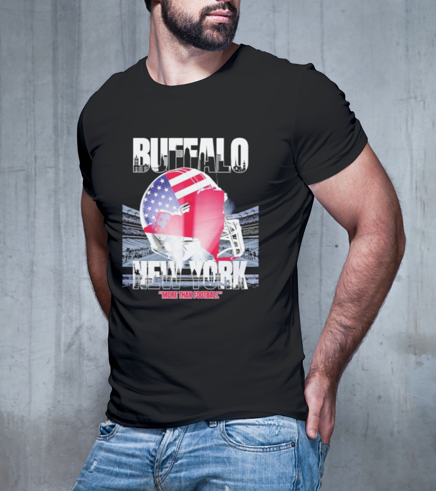 Buffalo Tunnel To Towers New York American Flag Helmet More Than Football T-Shirt