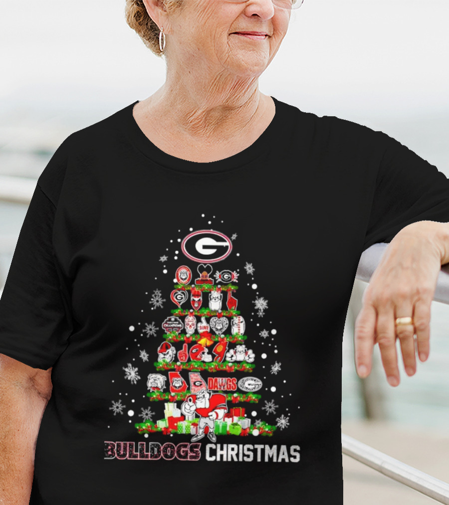 Georgia Bulldogs Dawgs Christmas Tree T-Shirt