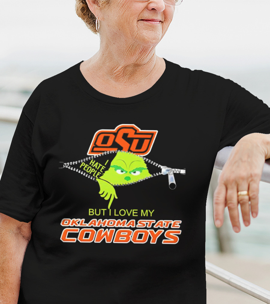 Grinch I Hate People Love My Oklahoma State Cowboys OSU T-Shirt