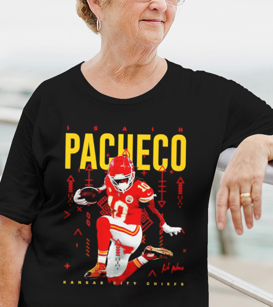 Isiah Pacheco Kansas City Chiefs Football Player Action T-Shirt