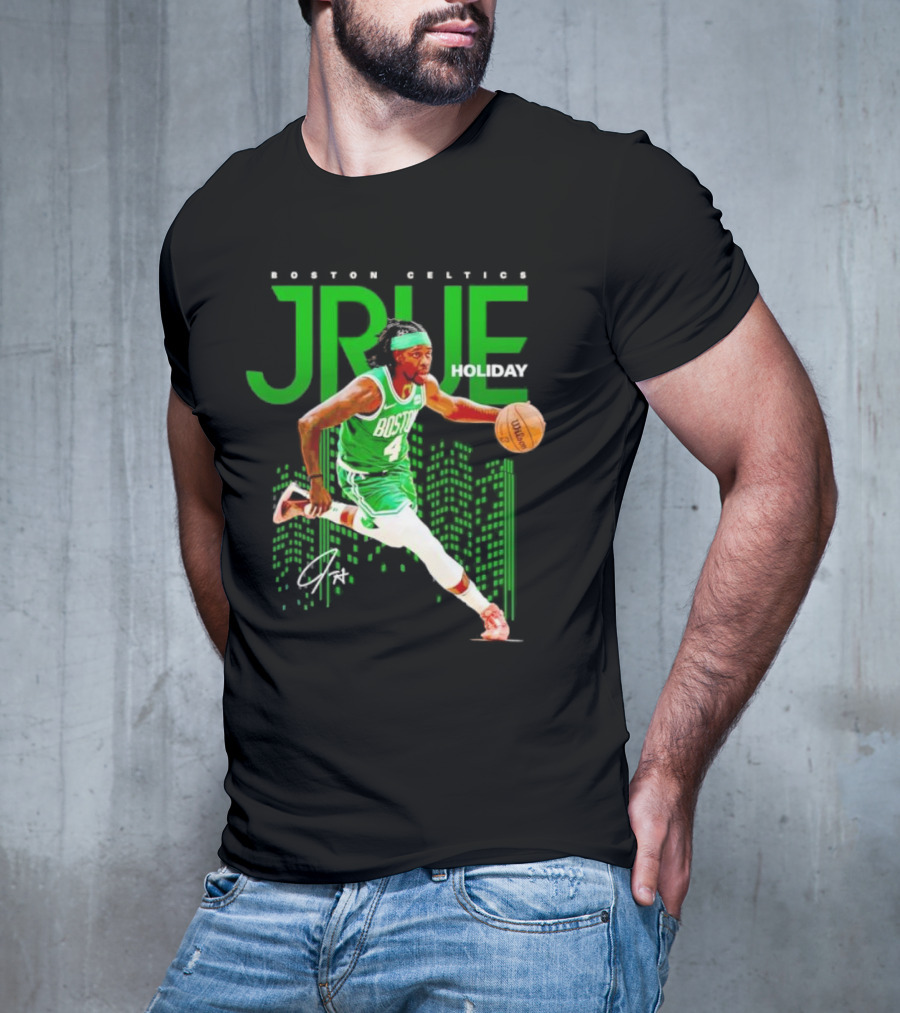 Boston Celtics Jrue Holiday Dribbling Action T-Shirt