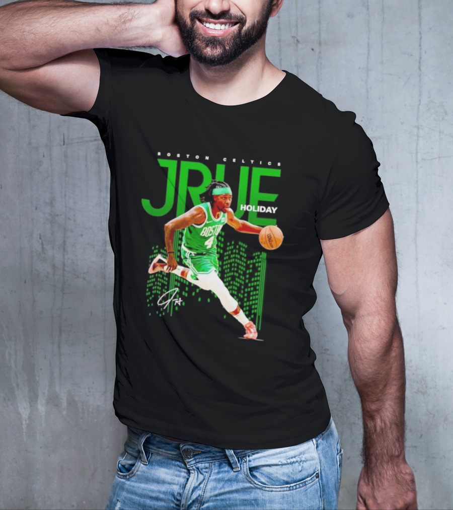 Boston Celtics Jrue Holiday Dribbling Action T-Shirt