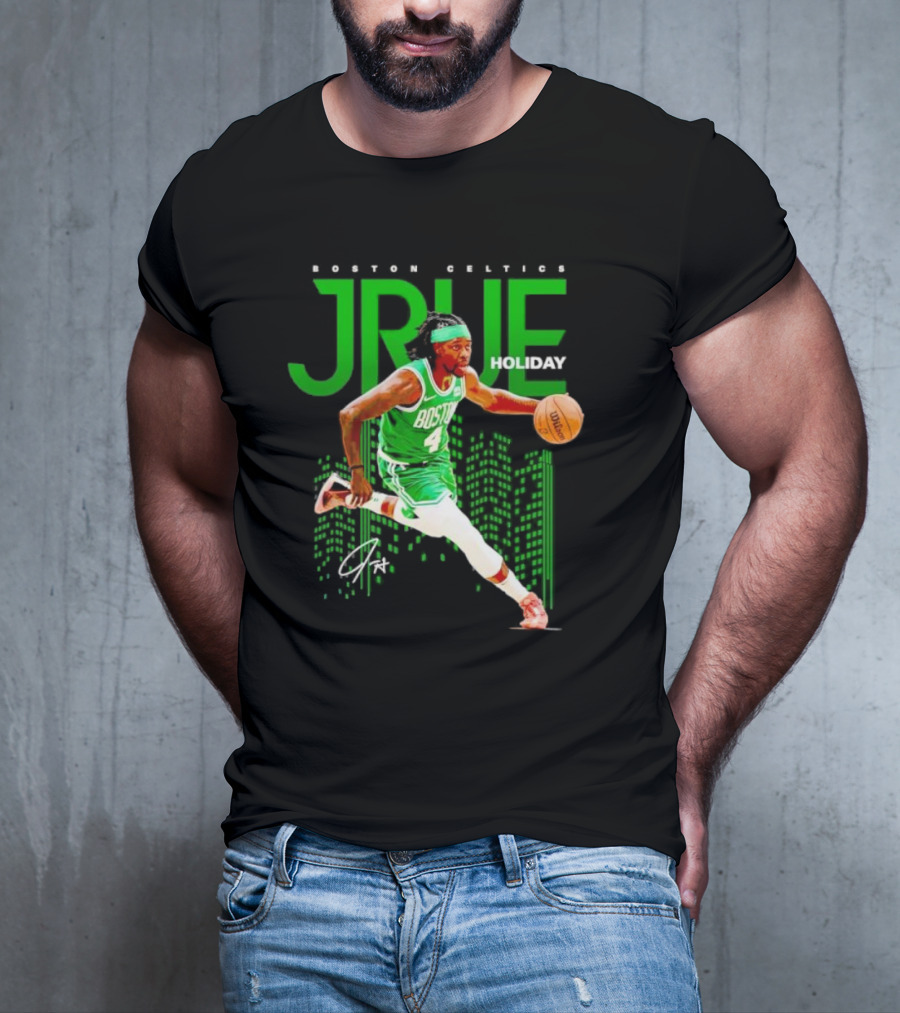 Boston Celtics Jrue Holiday Dribbling Action T-Shirt