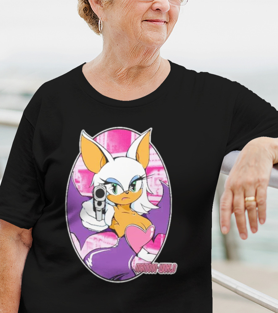Mamono World Character With Gun And Heart T-Shirt