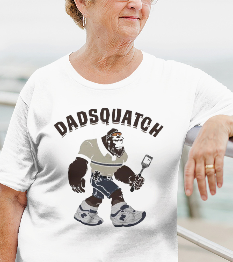 Dadsquatch Bigfoot Sasquatch Sporty Sneaker BBQ Spatula T-Shirt