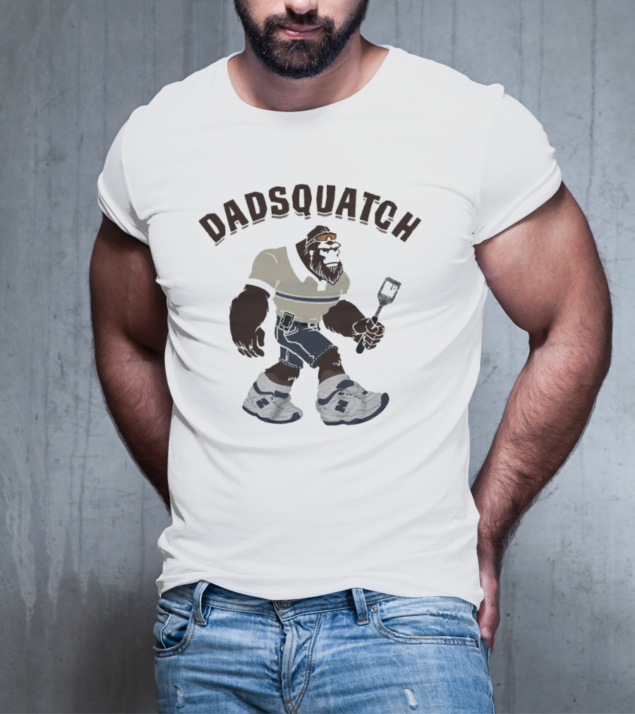 Dadsquatch Bigfoot Sasquatch Sporty Sneaker BBQ Spatula T-Shirt