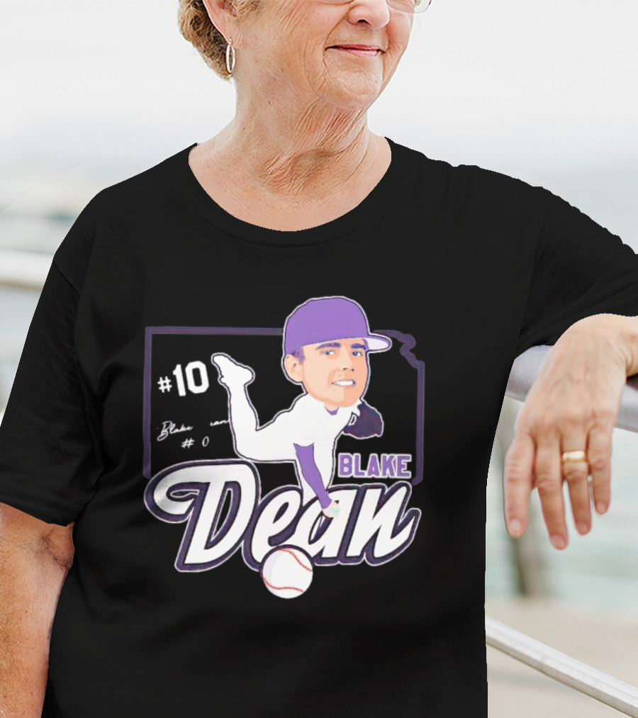 Blake Dean #10 Caricature Signature Baseball T-Shirt