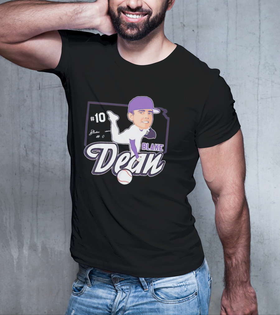 Blake Dean #10 Caricature Signature Baseball T-Shirt