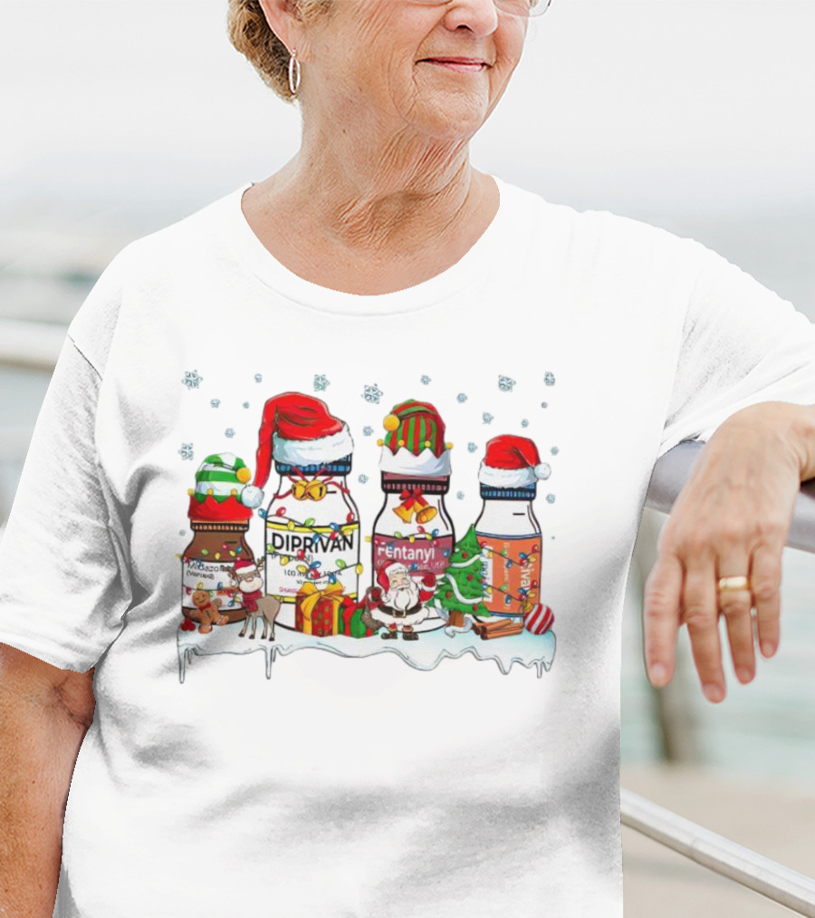 Santa Diprivan Fentanyl Christmas Bottles T-Shirt