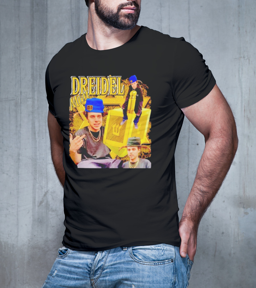 Dreidel Man Vintage Star Yellow Dreidel Hat T-Shirt