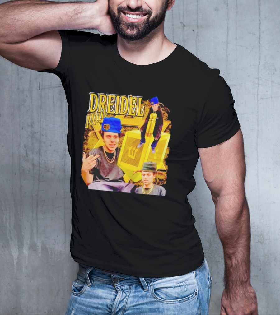 Dreidel Man Vintage Star Yellow Dreidel Hat T-Shirt