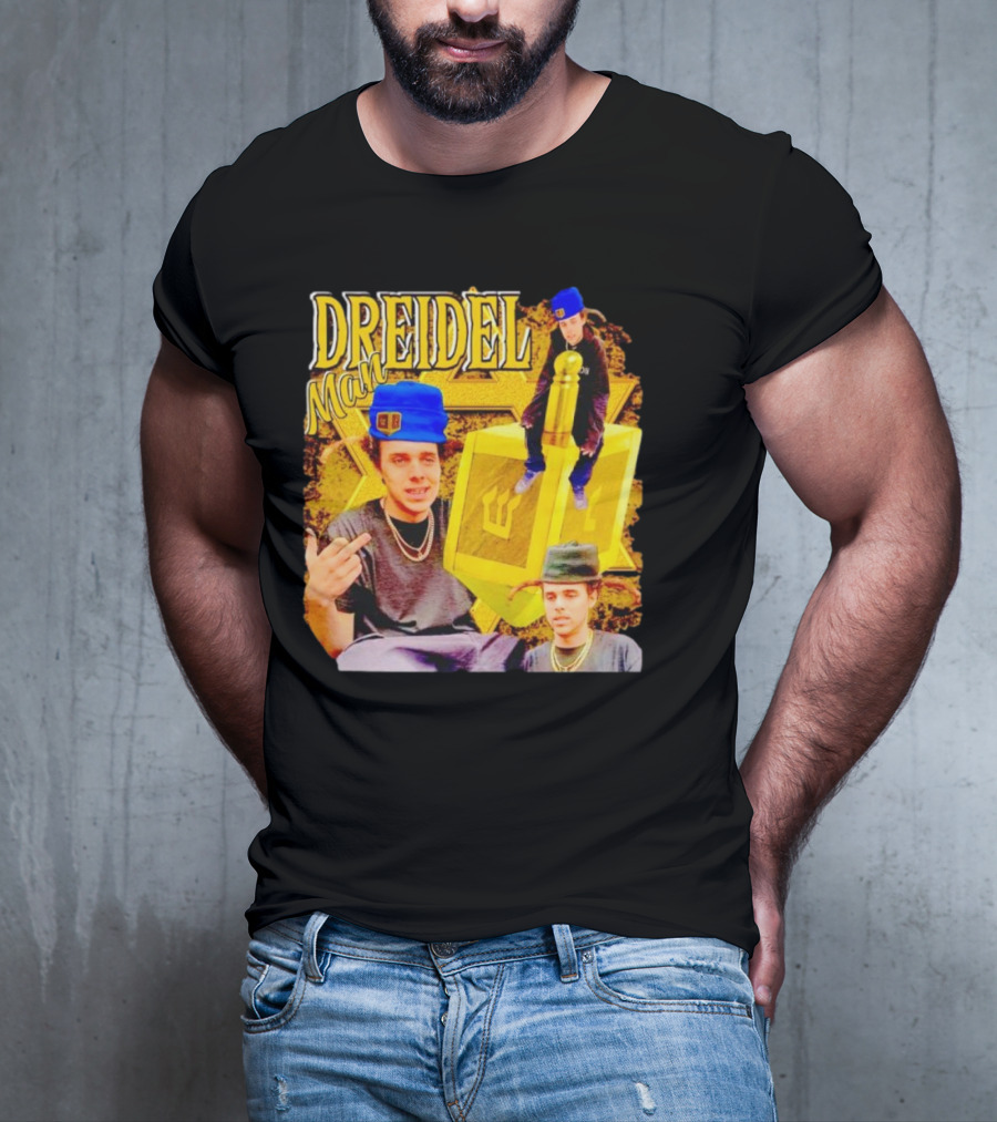 Dreidel Man Vintage Star Yellow Dreidel Hat T-Shirt