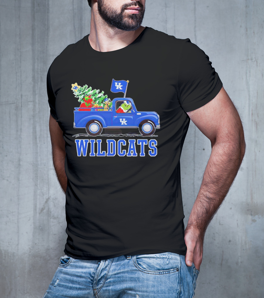 Grinch Driving Christmas Truck UK Wildcats T-Shirt