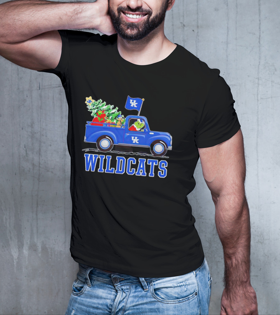 Grinch Driving Christmas Truck UK Wildcats T-Shirt
