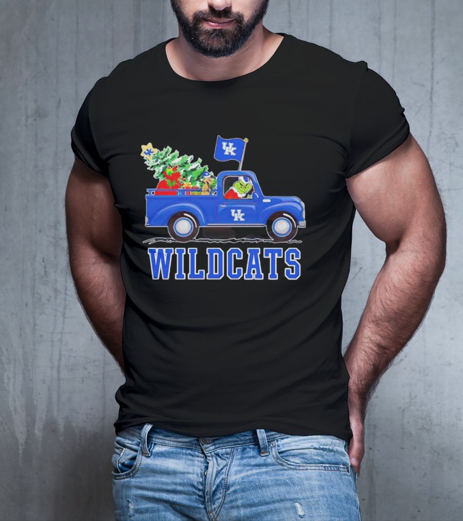 Grinch Driving Christmas Truck UK Wildcats T-Shirt